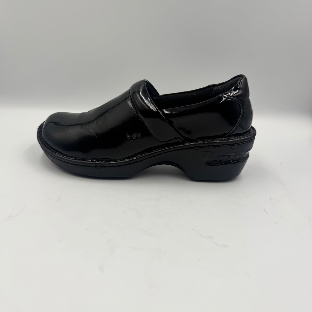 b.o.c. Born Concept Black Patent Leather Clog - Peggy Slip On Comfort Work Shoe